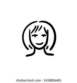 Hand drawn person. Simple vector icon