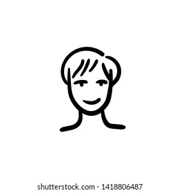 Hand drawn person. Simple vector icon