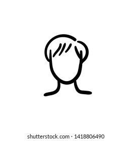 Hand drawn person. Simple vector icon
