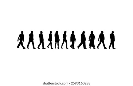Hand Drawn Person Walking Silhouette Perfect for Logo Design.