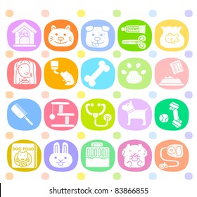 Hand Drawn Pet Animals And Objects Icon Set