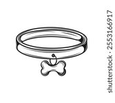 Hand Drawn Pet Collar Illustration - 08