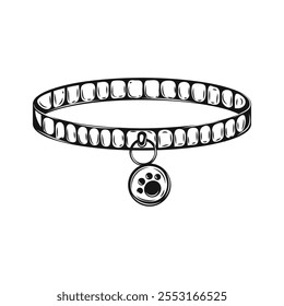 Hand Drawn Pet Collar Illustration - 01