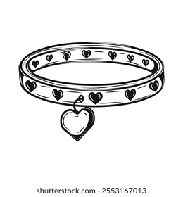 Hand Drawn Pet Collar Illustration - 10