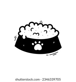 Hand Drawn Pet Feed Illustration. Doodle Vector. Isolated on White Background - EPS 10 Vector