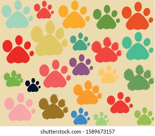 Hand drawn pet holiday points with snow White background