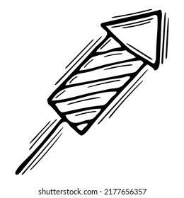 Pato dibujado a mano. Disparador de garabatos, fuegos artificiales, chispas. Concepto de celebración. Ilustración del vector