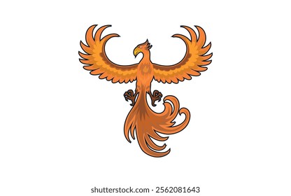 Hand drawn phoenix concept logo design vector