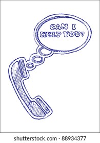 hand drawn phone icon
