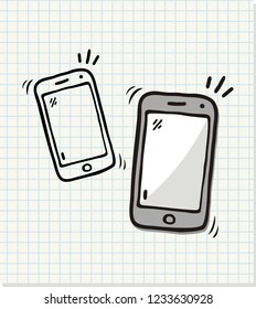 Hand drawn phone icons, vector illustration