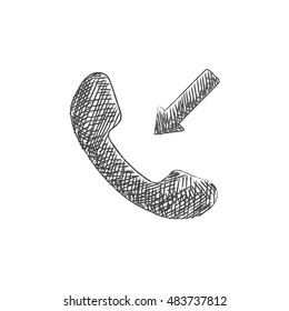 Hand drawn phone sketch icon