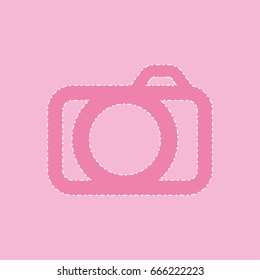 hand drawn photo camera on vintage background