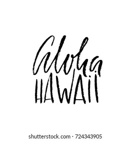 Hand Drawn Phrase Aloha Hawaii Modern Stock Vector (Royalty Free ...