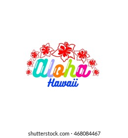 Hand drawn phrase Aloha. Lettering design for posters, t-shirts, cards, invitations, stickers, banners, advertisement. Vector
