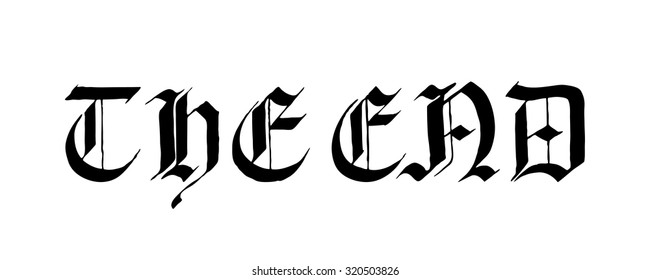 Hand drawn phrase THE END