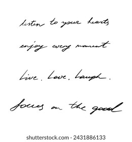 Hand drawn phrases, concept handwritten motivation phrases, tattoo ideas, vector illustration phrases