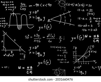 Hand drawn physic formulas Science knowledge education. Chem formula and physics , math formula and physics vector, white background, hand drawn line math formula and physics formula