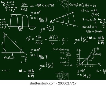 Hand drawn physic formulas Science knowledge education. Chem formula and physics , math formula and physics vector, white background, hand drawn line math formula and physics formula