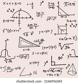 Hand Drawn Physics Formula Science Knowledge Education Chemistry And Physics Formula Mathematics And Physics Vector Black Background Hand Drawn Line Mathematics And Physics Formulas