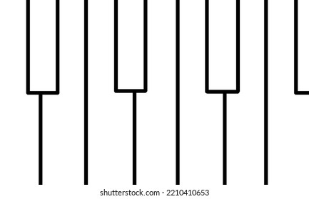 Hand Drawn Piano Keyboard On White Background