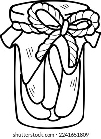 Hand Drawn pickle jar illustration isolated on background