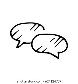 Hand drawn pictograph of message or chat. Sketch, vector illustration.