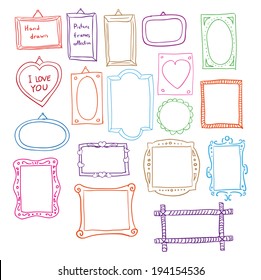 Hand drawn picture frames collection. Vector eps10