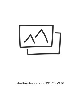 Hand drawn picture icon. Picture image flat sign design. Picture vector icon. Gallery linear symbol pictogram