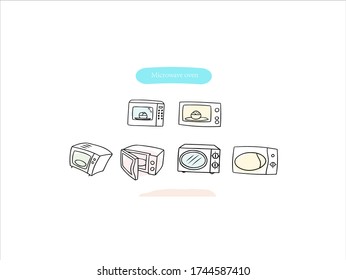Hand drawn pictures. Cartoon fan illustrations. Color household appliances elements. perfect for invitations, greeting cards, prints, posters.