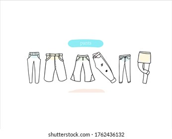 Hand Drawn Pictures Cartoon Pants Illustrations Stock Vector (Royalty ...