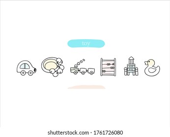 Hand drawn pictures. Cartoon toy  illustrations. Black and white pattern toy elements. perfect for invitations, greeting cards, prints, posters.