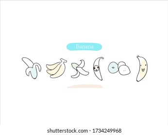 Hand drawn pictures.Banana illustrations. Black and white pattern fruit elements. perfect for invitations, greeting cards, prints, posters.