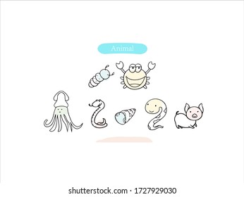 Hand drawn pictures.Cute animal illustrations. Black and white pattern animal elements. perfect for invitations, greeting cards, prints, posters.