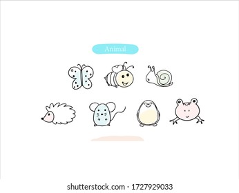 Hand drawn pictures.Cute animal illustrations. Black and white pattern animal elements. perfect for invitations, greeting cards, prints, posters.