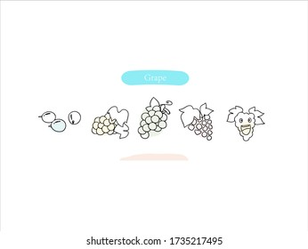Hand drawn pictures.Grape illustrations. Black and white pattern fruit elements. perfect for invitations, greeting cards, prints, posters.