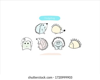 Hand drawn pictures.Hedgehog illustrations. Black and white pattern animal elements. perfect for invitations, greeting cards, prints, posters.
