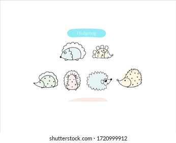 Hand drawn pictures.Hedgehog illustrations. Black and white pattern animal elements. perfect for invitations, greeting cards, prints, posters.