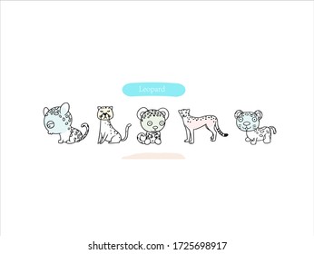 Hand drawn pictures.Leopard illustrations. Black and white pattern animal elements. perfect for invitations, greeting cards, prints, posters.