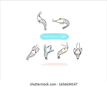 Hand drawn pictures.Lobster illustrations. Black and white pattern animal elements. perfect for invitations, greeting cards, prints, posters.