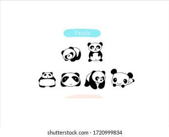 Hand drawn pictures.Panda illustrations. Black and white pattern animal elements. perfect for invitations, greeting cards, prints, posters.