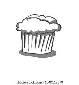 hand drawn pie doodle isolated with white background