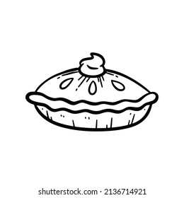 Hand Drawn Pie Doodle Vector Illustration