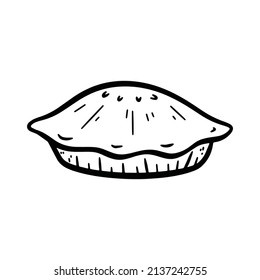 Hand Drawn Pie Doodle Vector Illustration