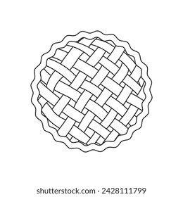 Hand drawn pie icon Cartoon Vector illustration Isolated on White Background