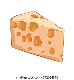 Hand drawn piece of cheese.