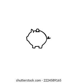 Hand drawn piggy bank icon, simple doodle icon