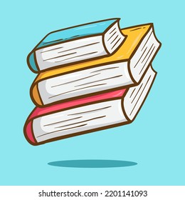 Hand drawn pile book. Hand drawn style vector illustrations