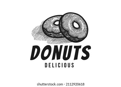 hand drawn pile of donuts logo design inspiration