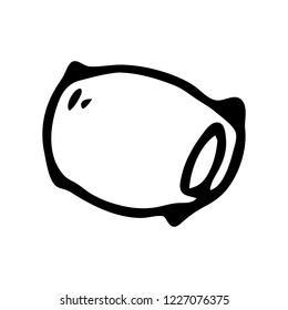Hand drawn pillow doodle. Sketch children's toy icon. Decoration element. Isolated on white background. Vector illustration.
