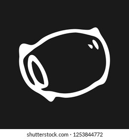 Hand drawn pillow doodle. Sketch children's toy icon. Decoration element. Isolated on black background. Vector illustration.